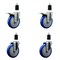 Service Caster 5'' Blue Poly Swivel 1-1/2'' Expanding Stem Caster Set 2 Total Lock Brakes, 4PK SCC-EXTTL20S514-PPUB-BLUE-2-S-2-112 - alternate 1